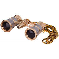 Театрален бинокъл Levenhuk Broadway 325F (сребрист, със светодиодна светлина и верижка)