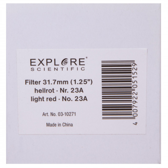 Светлочервен филтър Explore Scientific N23A 1,25"