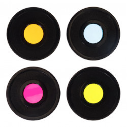 Комплект основни цветни филтри Bresser 1,25" (червен, зелен, син, жълт)