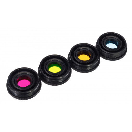 Комплект основни цветни филтри Bresser 1,25" (червен, зелен, син, жълт)
