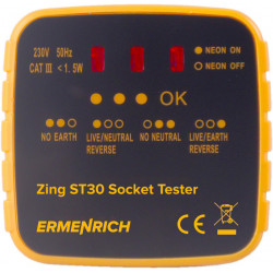 Тестер за захранващи контакти Ermenrich Zing ST30 Тестер за захранващи контакти Ermenrich Zing ST30