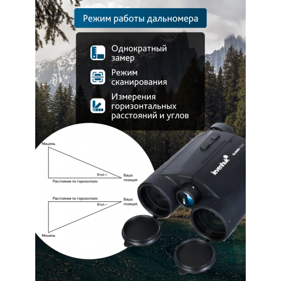 Бинокъл с далекомер Levenhuk Guard 1500 Бинокъл с далекомер Levenhuk Guard 1500