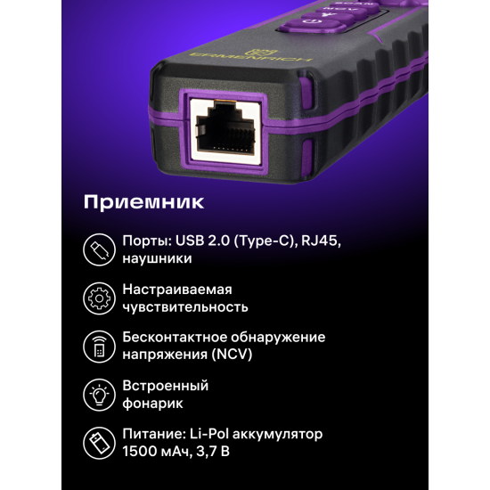 Оптичен търсач за кабели Ermenrich NetGeeks NP60