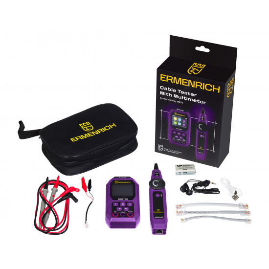 Тестер за кабели Ermenrich Ping SM75 с мултиметър