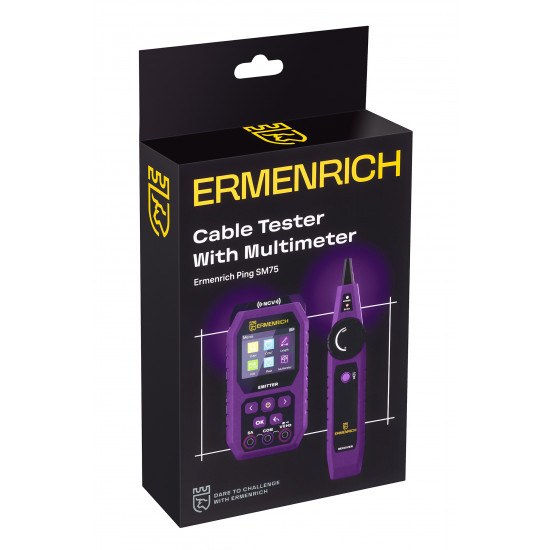 Тестер за кабели Ermenrich Ping SM75 с мултиметър